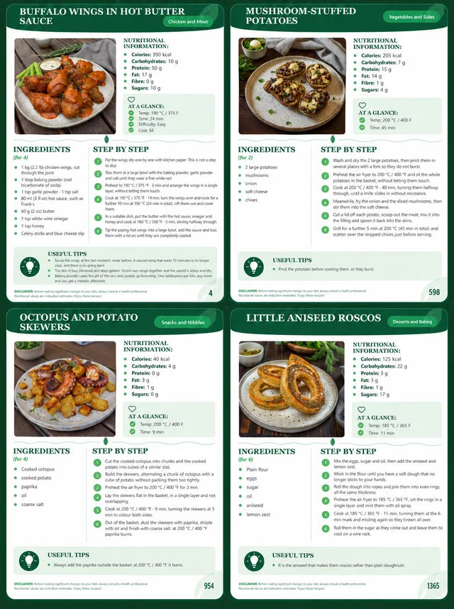 Four sample recipes from the book